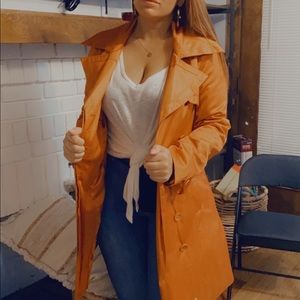 Orange BEBE Trench Coat